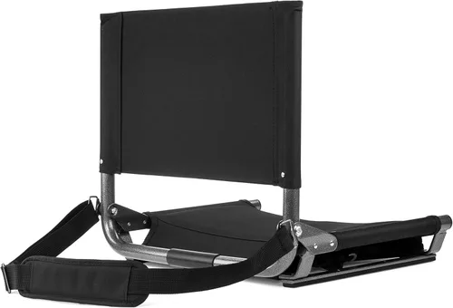 Vista 4 de Cascade Mountain Tech - Asientos de estadio portátiles, de acero plegables para gradas descubiertas, en color negro, tamaño regular de 17 pulgadas
