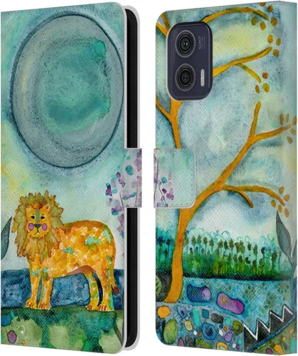 Vista 10 de Head Case Designs Officially Licensed Wyanne Blue Watercolour Bear Animals 2 Leather Book Wallet Case Cover Compatible with Motorola Moto G73 5G