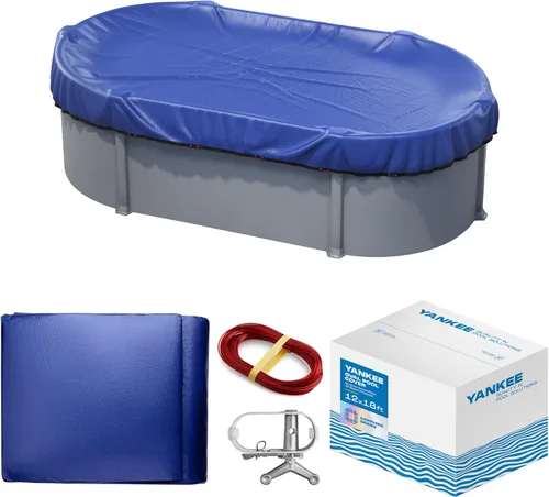 Yankee - Cubierta para piscina ovalada | 12 x 18 pies | Cubierta ovalada de invierno para piscinas sobre el suelo | Extra gruesa y duradera,