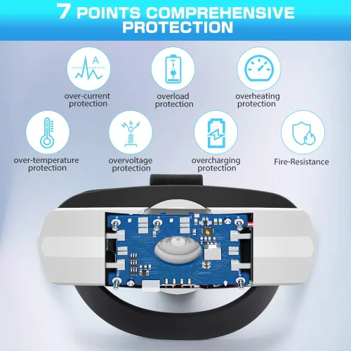 Vista 2 de Quest 2 Elite Strap with Battery 6000mAh Vrbort Adjustable VR Headset Strap Replacement Fast Charging White