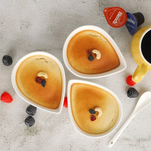 Vista 5 de Juego de 6 cuencos de salsa para salsa, lindos cuencos de cerámica blanca para postre, sopa, frutas, nueces, 8 onzas