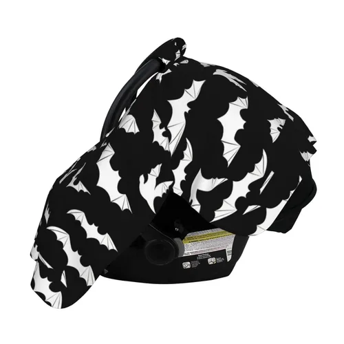 Vista 9 de Funda de asiento de coche de murciélago de Halloween, cubierta de asiento de coche de moda para invierno, cubierta de enfermería, regalo de ducha