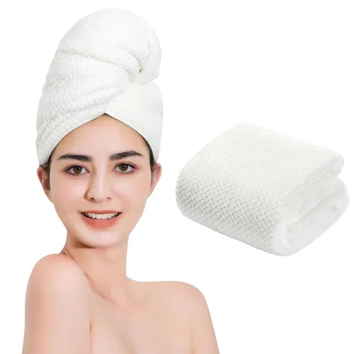 Vista 16 de Toalla de microfibra para el cabello de secado rápido, toallas de secado de pelo, adecuadas para todo tipo de cabello, ultra absorbente, cabello Azul