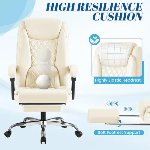 Vista 5 de Furmax Silla de oficina con reposapiés, diseño ergonómico de respaldo alto, silla ejecutiva de escritorio para computadora, 400 libras, sillas