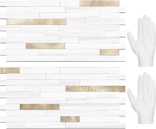 Vista 9 de STICKGOO 2 Hojas de Azulejos Adhesivos Despegables para Salpicadero, Azulejos Adhesivos para Salpicadero de Cocina y Baño, Aspecto de Madera Negro