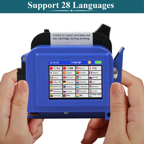 Vista 2 de Phezer Mini impresora de inyección de tinta mejorada de 1.000 in/1 pulgada para todos los materiales PC11-1, 25 idiomas, con cartucho de tinta