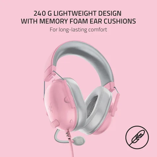Vista 5 de Razer BlackShark V2 X Auriculares para juegos: sonido envolvente espacial THX 7.1, controladores de 50 mm, almohadillas de espuma con memoria