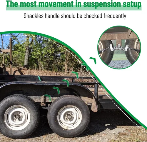 Vista 3 de Kit de grillete de remolque Racewill (correas de grillete de remolque de 2-1/4" 225), utilizado en sistemas de eje doble, kit de remolque de eje