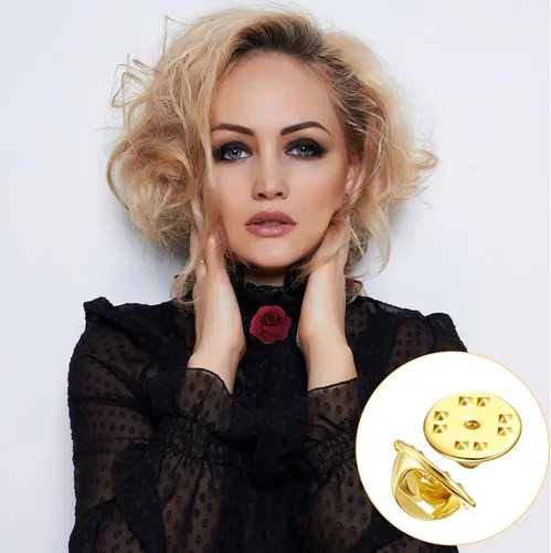 Vista 7 de Repuesto de broche posterior para insignias Mudder, 50 unidades, de latón, tipo mariposa