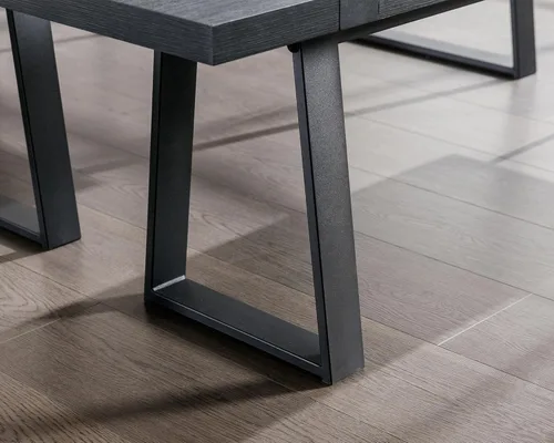 Vista 6 de VESCASA Banco de comedor de madera de 60 pulgadas con patas de metal negro para comedor, cocina, color negro