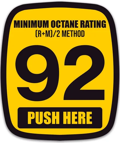 Vista 11 de Pegatina Diesel Push Here (bombas de combustible con clasificación de cetano, para camiones de gasolineras (2 x 2.5 pulgadas)