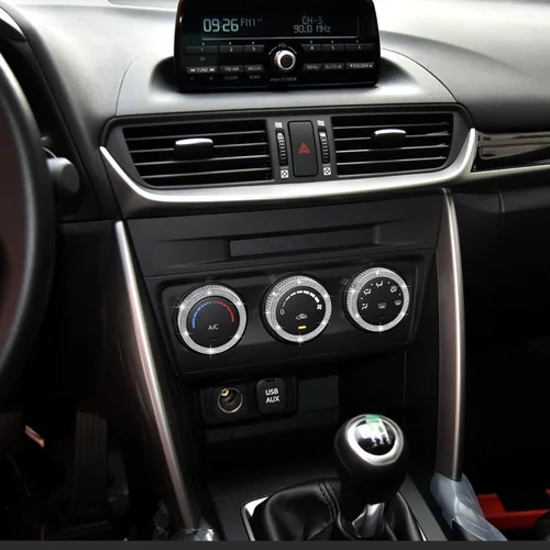 Vista 6 de TOMALL Fundas brillantes para perilla de aire acondicionado para automóvil compatibles con Mazda CX5 CX3 Miata consola central de aire