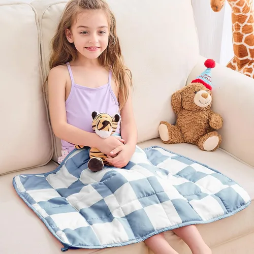 Vista 51 de yescool Black Checkered Weighted Lap Pad 2 Pounds Cooling Weighted Lap Blanket, Plaid Small Weighted Blanket, Weighted Throw Blankets Gifts for