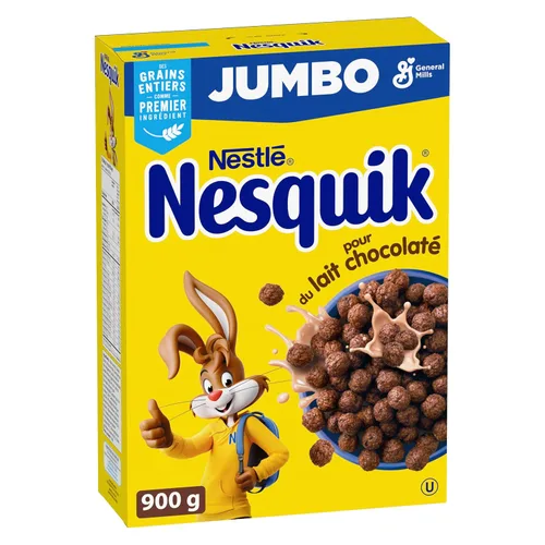 Vista 4 de Nesquik Chocolate Cereal Jumbo, 31.75 oz/32 onzas, (importado de Canadá)