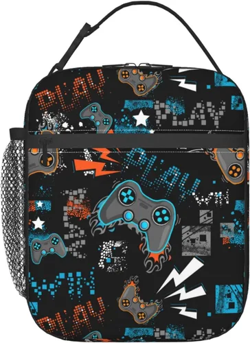 Vista 27 de Video Game Joystick Funny Portable Abstract Colorful Lunch Bag Insulated Lunch Box Reusable Totes For Women Men Work Picnic Camping