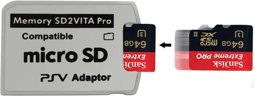 Vista 4 de Funturbo Adaptador de tarjeta de memoria SD2Vita 5.0 versión definitiva, PS Vita PSVSD Adaptador Micro SD PSV 1000/2000 PSTV FW 3.60 HENkaku Enso