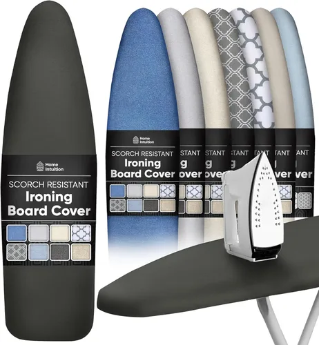Vista 12 de Home Intuition Funda para tabla de planchar extra gruesa y almohadilla de hierro resistente a la quema con cierre de velcro y borde elástico, 15 x