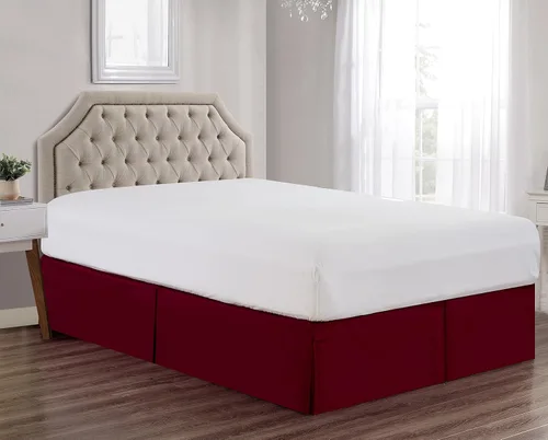 Vista 9 de Sheets & Beyond Falda de cama plisada de microfibra cepillada sólida súper suave de 14 pulgadas, con volantes (tamaño individual, beige)