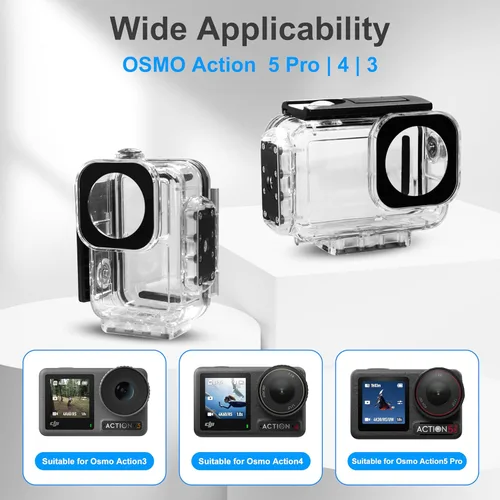 Vista 3 de FitStill Funda impermeable subacuática de 196 pies/196.9 ft con interfaz magnética de liberación rápida compatible con DJI Osmo Action 5 Pro Action