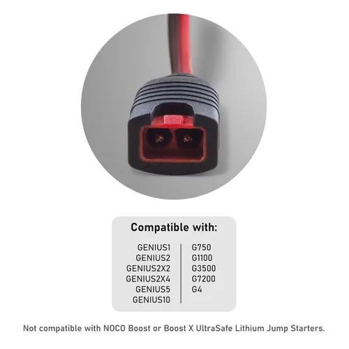 Vista 4 de Arnés de cables compatible con NOCO(R) GC002 X-Connect, M6 (1/4 pulgadas) conector de terminal de ojal