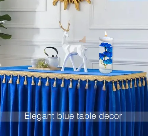 Vista 5 de 12 piezas de flores artificiales azules para centros de mesa flotantes, relleno de jarrón de flores artificiales para centros de mesa de boda