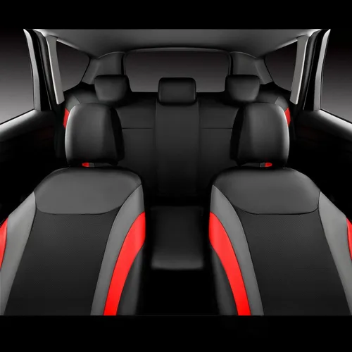 Vista 4 de CAR PASS Fundas de Asiento de Coche de Cuero Set Completo, Fundas de Asiento Automotriz Impermeables para Coches SUV Sedán Camiones, Compatibles