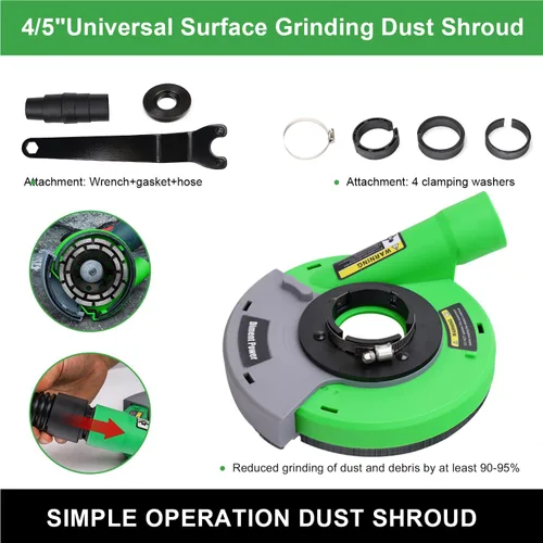 Vista 3 de Diment Power cubierta antipolvo de molienda para amoladora angular de 4 1/2-pulgadas / 5-pulgadas, rueda de copa de molienda de diamante