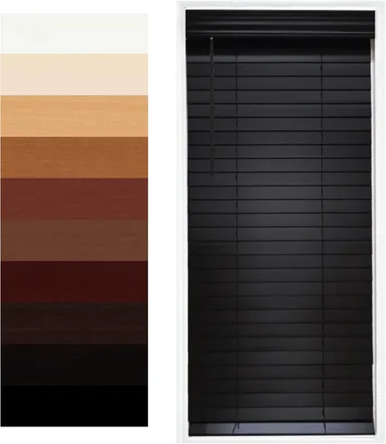 Vista 10 de TailorView Cortinas de ventana horizontales de madera personalizables sin cordón - Paletas de 2 pulgadas - Alabastro - Montaje interior o exterior.