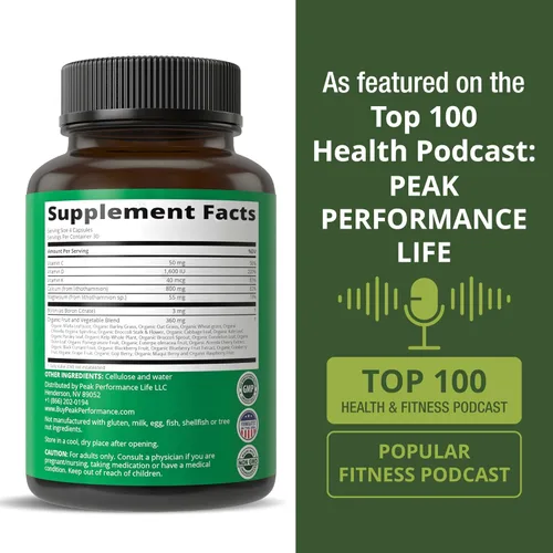 Vista 6 de Plant Based Calcium - Red Marine Algae Calcium Supplement with Vitamin C, D3, K, Magnesium, and Whole Food Vegetable Blend. Vegan Capsules for Bones