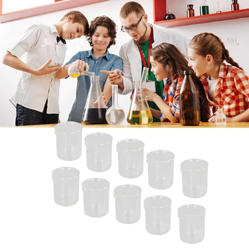 Vista 7 de 10Pcs Beaker,150ml Glass Beaker Set,Borosilicate Glass Beaker,Low Form Graduated Measuring Beaker.for Laboratory Projects or Home Use
