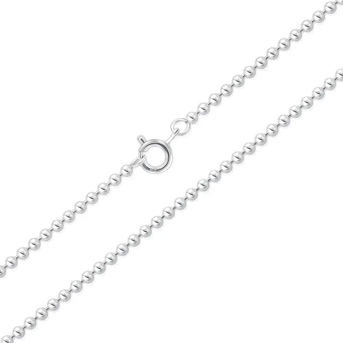 Vista 2 de Collar de cadena de plata de ley 925 - Collar de cadena de bolas - Cadena de plata - Cadena de plata para mujer - Cadenas de plata para hombre