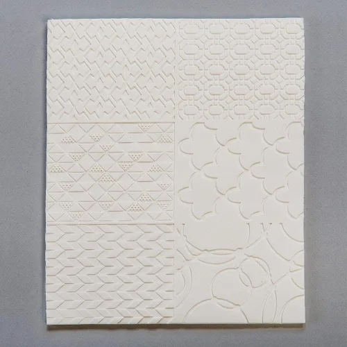 Vista 5 de Sculpey Tools - Juego de sábanas de textura geométrica, juego de 2 piezas reutilizable, ideal para todo tipo de manualidades, arcilla polimérica