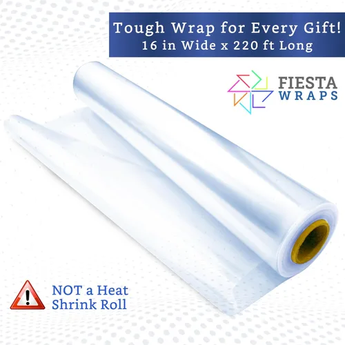 Vista 7 de FIESTA WRAPS Rollo de celofán transparente (16 pulgadas x 220 pies) - Rollo de celofán - Papel de envoltura transparente para envolver cestas