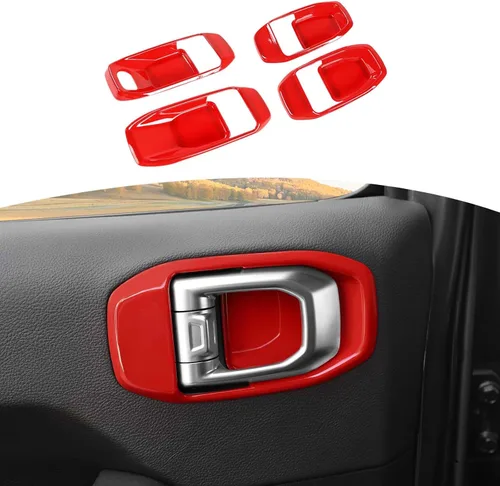 Vista 10 de RT-TCZ para Jeep JL Cubierta de Manija Interior de Puerta para Jeep Wrangler JL JLU Gladiator JT 2018-Actualidad Accesorios de Interior Amarillo 4