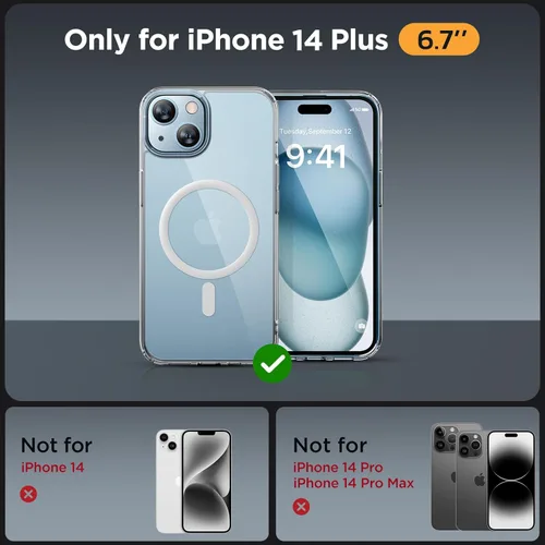 Vista 540 de Miracase - Funda magnética para iPhone 13 de 6.1 pulgadas (compatible con MagSafe) (con 2 protectores de pantalla), protección de grado militar