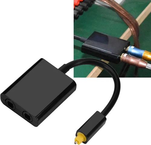 Vista 7 de Zerone Divisor óptico de la fibra de Digitaces Toslink, 1 en 2 hacia fuera Toslink cable óptico del adaptador de audio digital