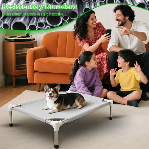 Vista 2 de Makerfire Cama Elevada para Perros, Catre Elevado para Interiores/Exteriores para Perros Pequeños, Cama Desmontable para Mascotas con Patas