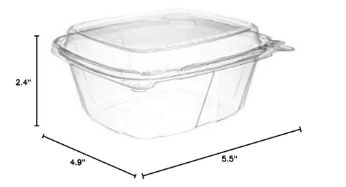 Vista 3 de Dart CH12DED Contenedor transparente con bisagras de 12 onzas con tapa de cúpula (caja de 200)