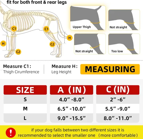 Vista 5 de Rodillera de ACL para perro, rodillera de perro para pierna trasera desgarrada del ACL, soporte para pierna trasera de perro, soporte de pierna