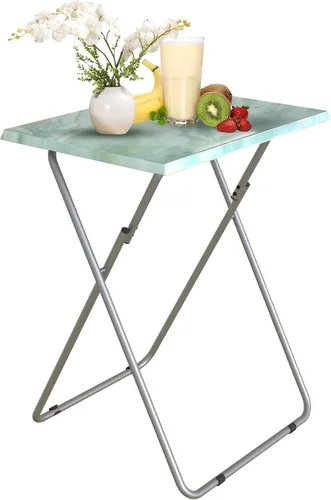 Vista 16 de Garden 4 you Mesa plegable para TV, mesa de comedor para TV con parte superior de MDF resistente, bandejas de comedor para sala de estar sin Negro