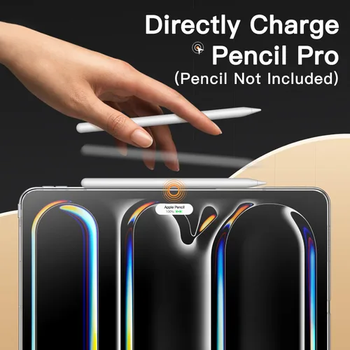 Vista 4 de JETech Funda transparente para iPad Pro de 13 pulgadas M5/M4 (2025/2024), antiamarilleamiento, transparente, a prueba de golpes, delgada, con parte