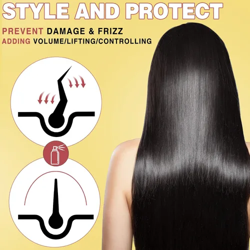 Vista 6 de WOZUTUNT Protector para el cabello, spray protector térmico de coco, sin parabenos ni tintes, protege los daños por calor, adecuado para el cuidado