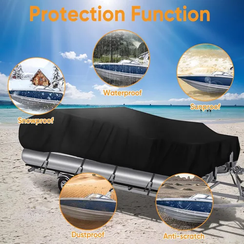 Vista 7 de NEVERLAND Cubierta de barco pontón impermeable de alta resistencia remolcable Cubierta de barco de grado marino de poliéster lona se adapta a barcos