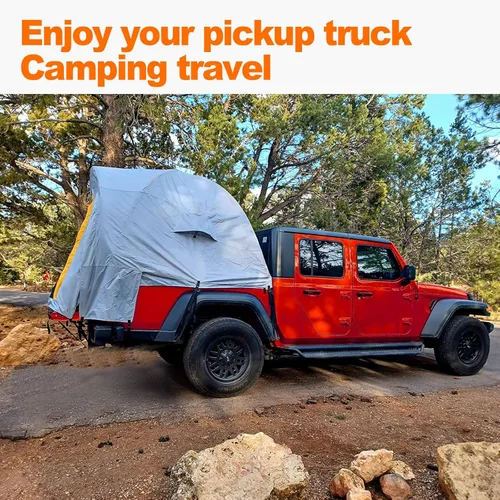 Vista 6 de Pickup Jeep Truck Bed Tent, Tacoma Bed Tent, Tacoma Tent for 2 Person, Waterproof PU2000mm Double Layer with Rainfly, Full-Size Compact