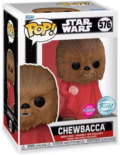 Vista 2 de Funko Pop! Disney Star Wars - Chewbacca con vestido (Flocado) (edición especial) #576 Bobble-Head Figura de vinilo