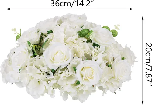 Vista 7 de Nuptio Juego de 2 jarrones de boda y 2 flores artificiales para centros de mesa de boda