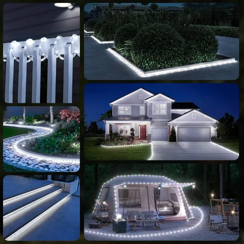 Vista 6 de 100 pies 720 luces LED de cuerda al aire libre impermeables con control remoto, 8 modos y 4 niveles de brillo, luces de cuerda para exteriores