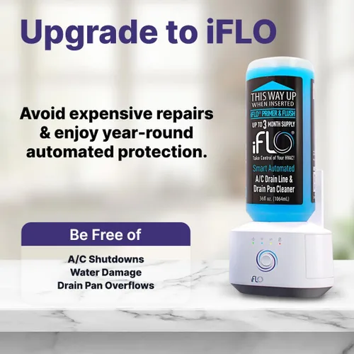 Vista 2 de iFLO® Limpiador Inteligente de Línea de Drenaje de A/C y Bandeja de Drenaje para Sistema HVAC, Sin Obstrucciones, Fácil Instalación y Mantenimiento