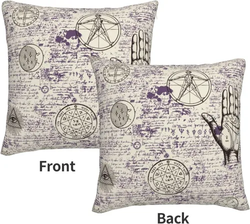 Vista 2 de Various Retro Symbols -Pillow Covers, 20"X20" Inch Velvet Soft Throw Pillow Covers, Cozy Fluffy Pillow Cases With Zipper, Decorative Square