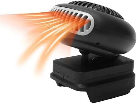 Zunate Cordless Space Heater for 18V Battery, 170W Portable Electric Fan Heater with 2 Heat Settings & USB Ports for Jobsite, Workshop (Battery Not